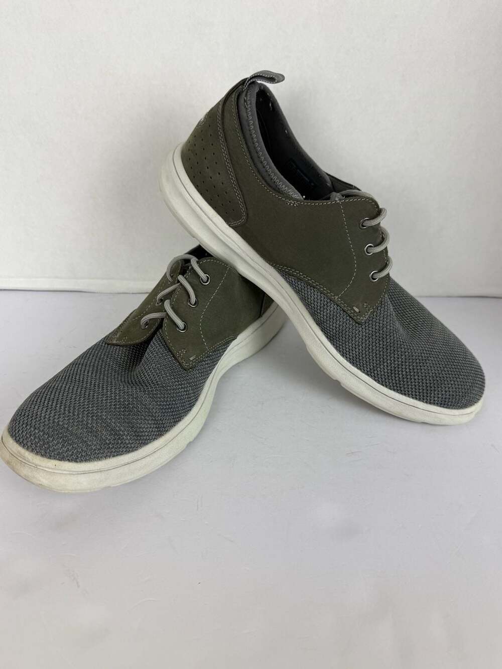 Rockport Zaden Plain Toe Oxford Mesh Hybrid Sneakers Olive Green Grey